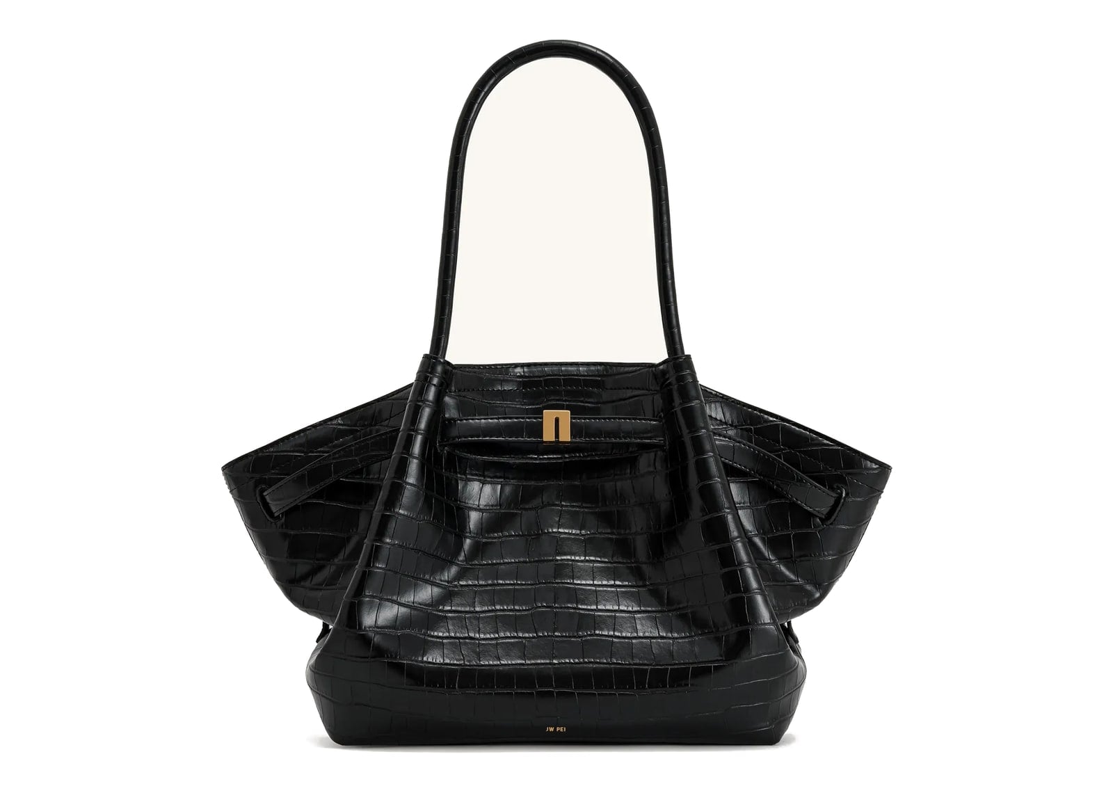 JW PEI Hana Medium Tote Bag Black Croc
