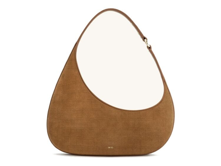 JW PEI Harlee Faux Suede Embossed Shoulder Bag Brown