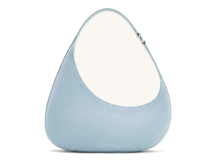 JW PEI Harlee Faux Suede Shoulder Bag Misty Blue