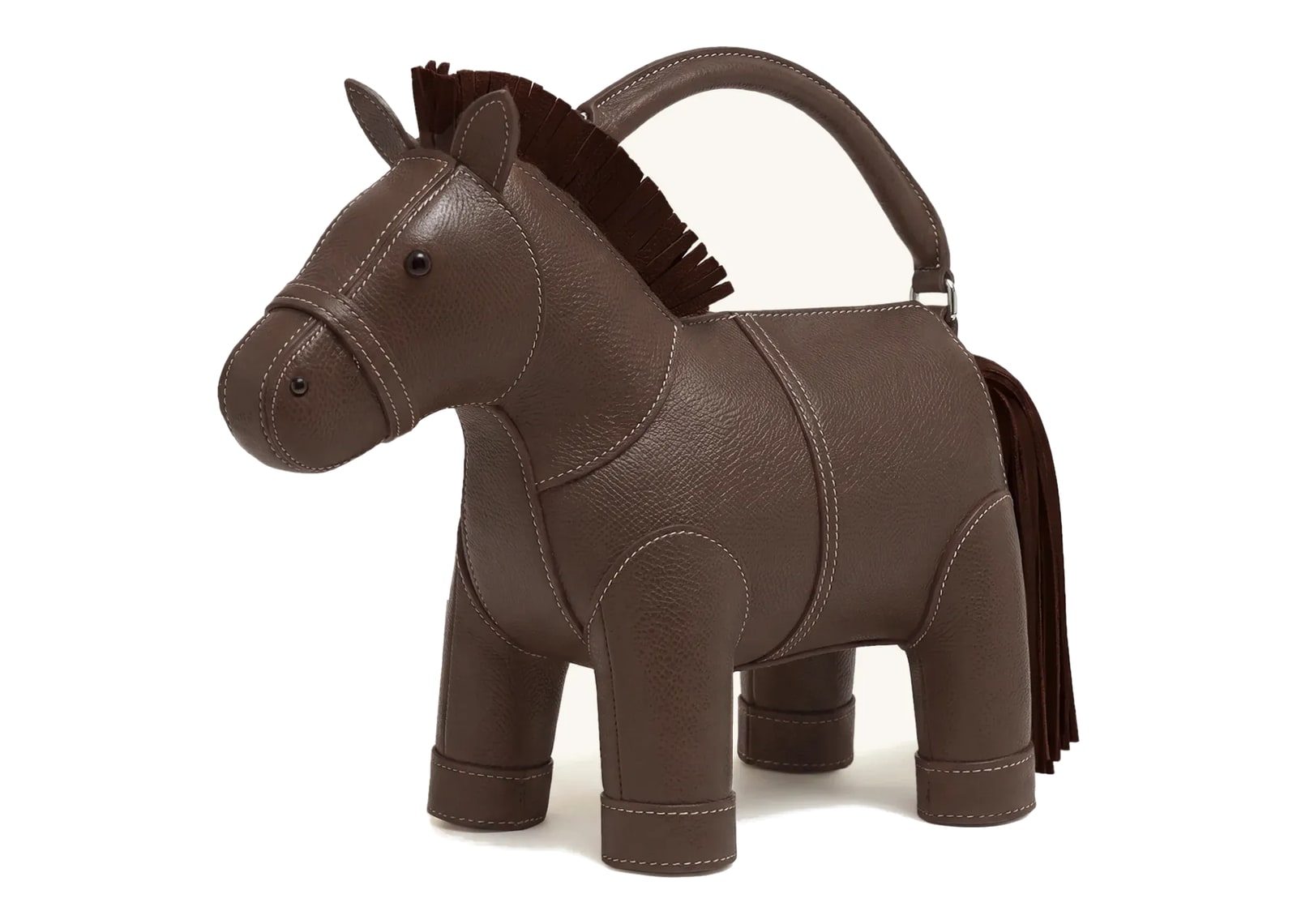 JW PEI Harper Horse Top Handle Bag Dark Brown