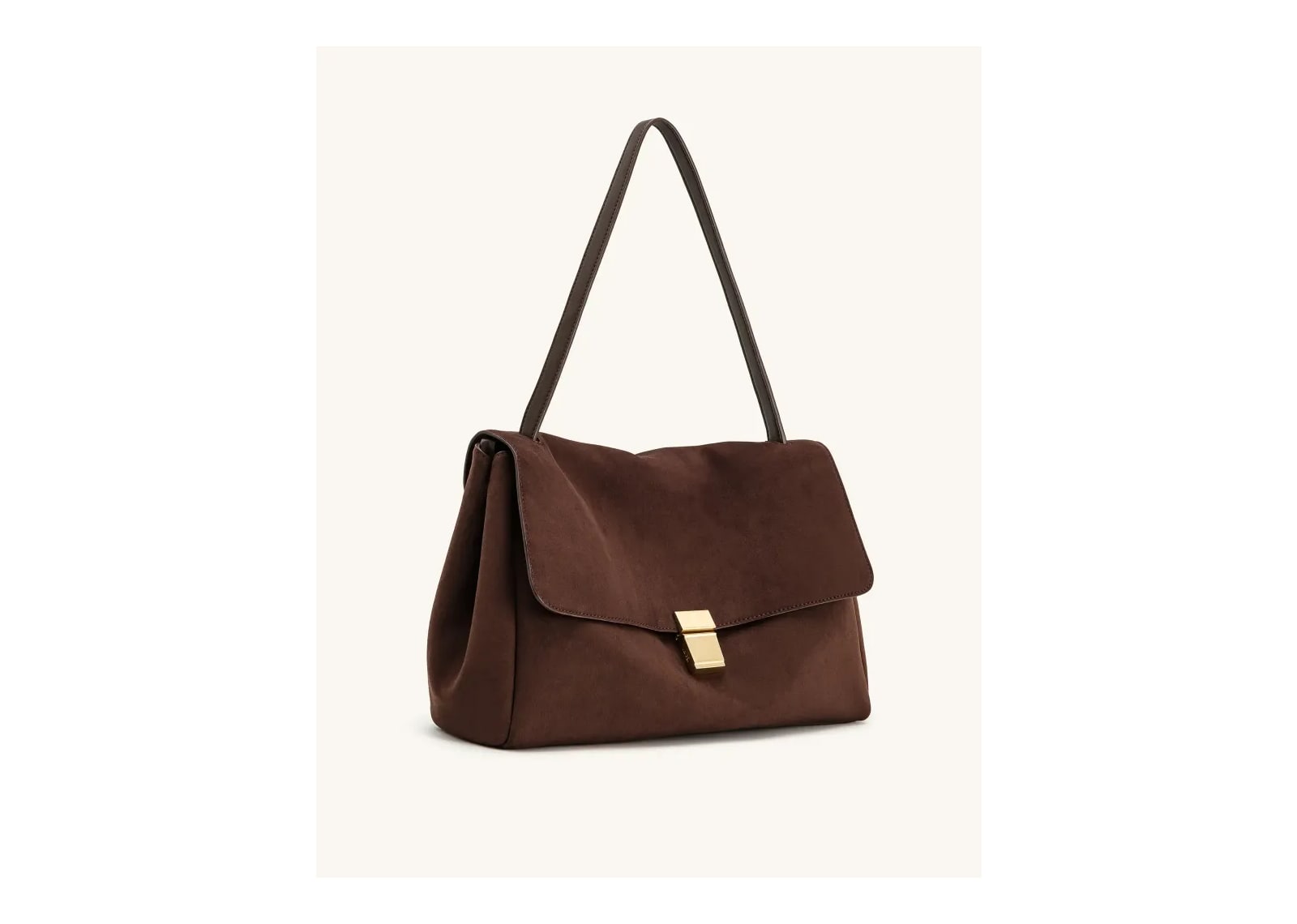 JW PEI Hilary Faux Suede Shoulder Bag Dark Brown - görsel 2