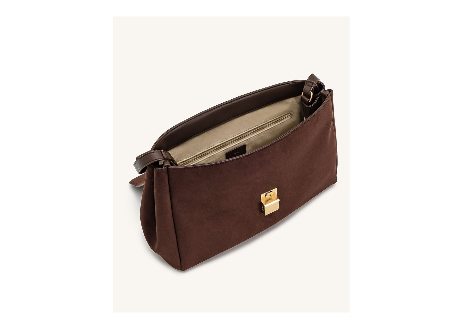 JW PEI Hilary Faux Suede Shoulder Bag Dark Brown - görsel 4