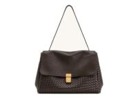 JW PEI Hilary Woven Shoulder Bag Dark Brown