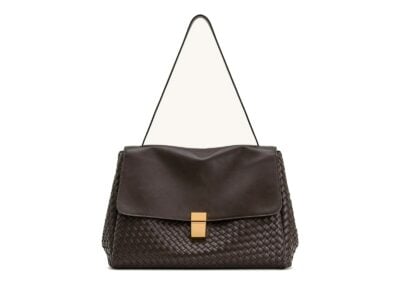 JW PEI Hilary Woven Shoulder Bag Dark Brown
