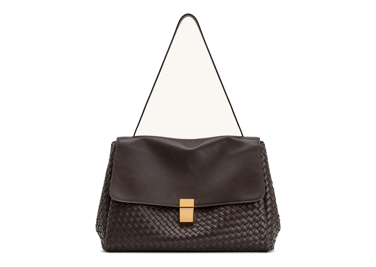 JW PEI Hilary Woven Shoulder Bag Dark Brown