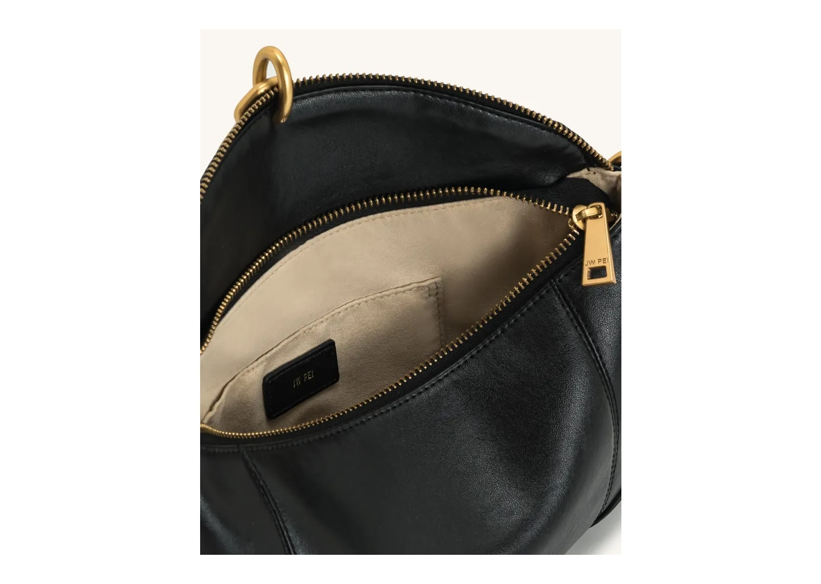 JW PEI Jayla Metal Pendant Embellished Shoulder Bag Black - görsel 4