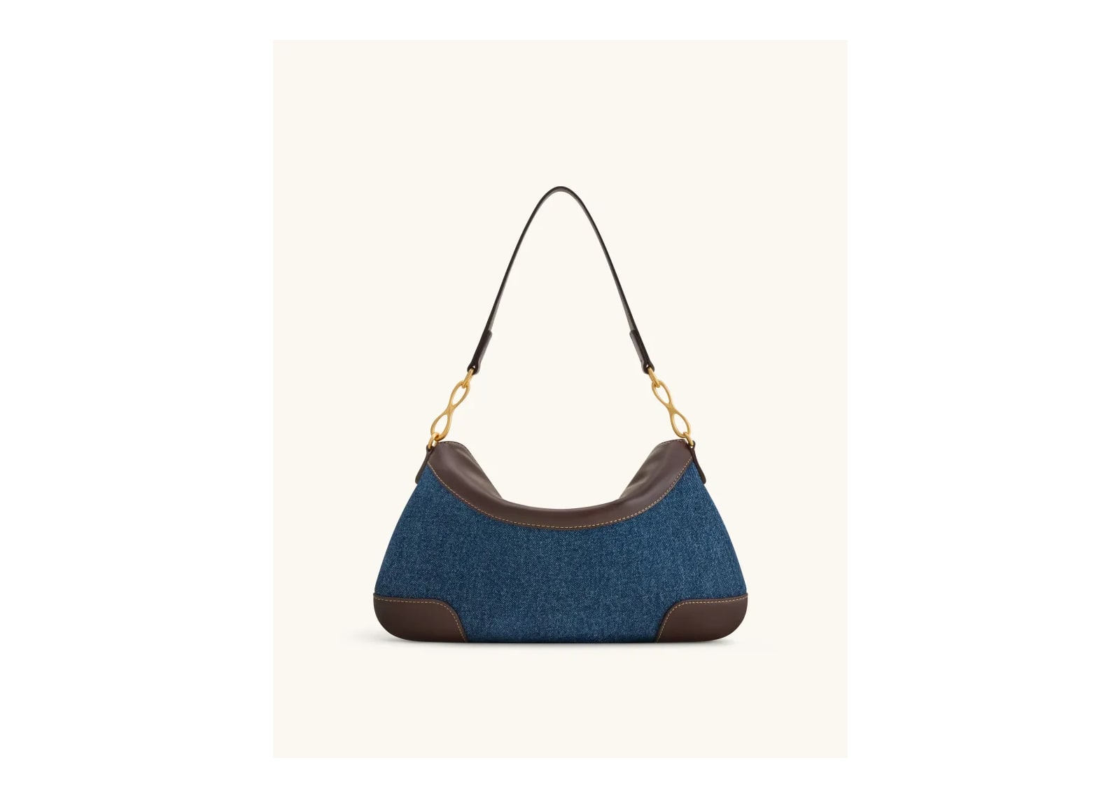 JW PEI Jayla Metal Pendant Embellished Shoulder Bag Blue Denim - görsel 3