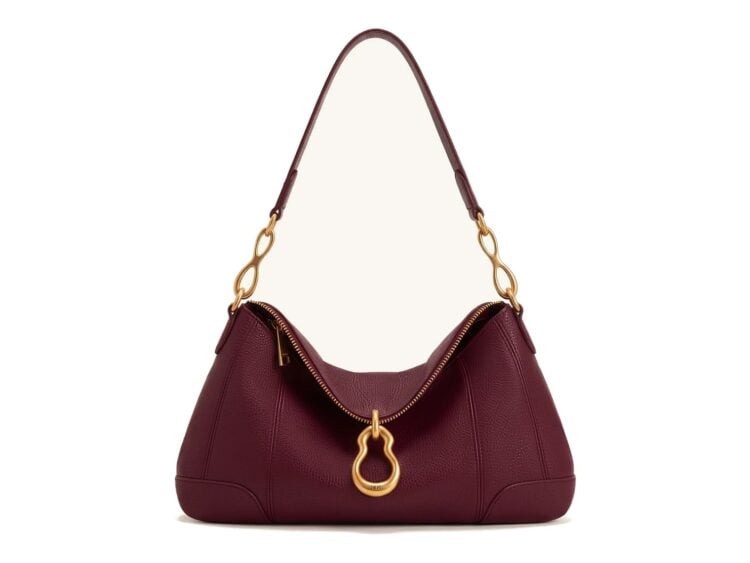 JW PEI Jayla Metal Pendant Embellished Shoulder Bag Burgundy