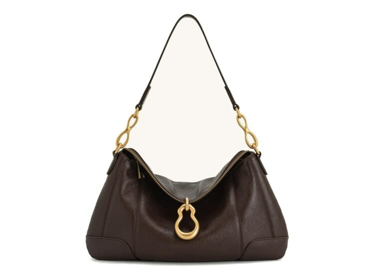 JW PEI Jayla Metal Pendant Embellished Shoulder Bag Dark Brown