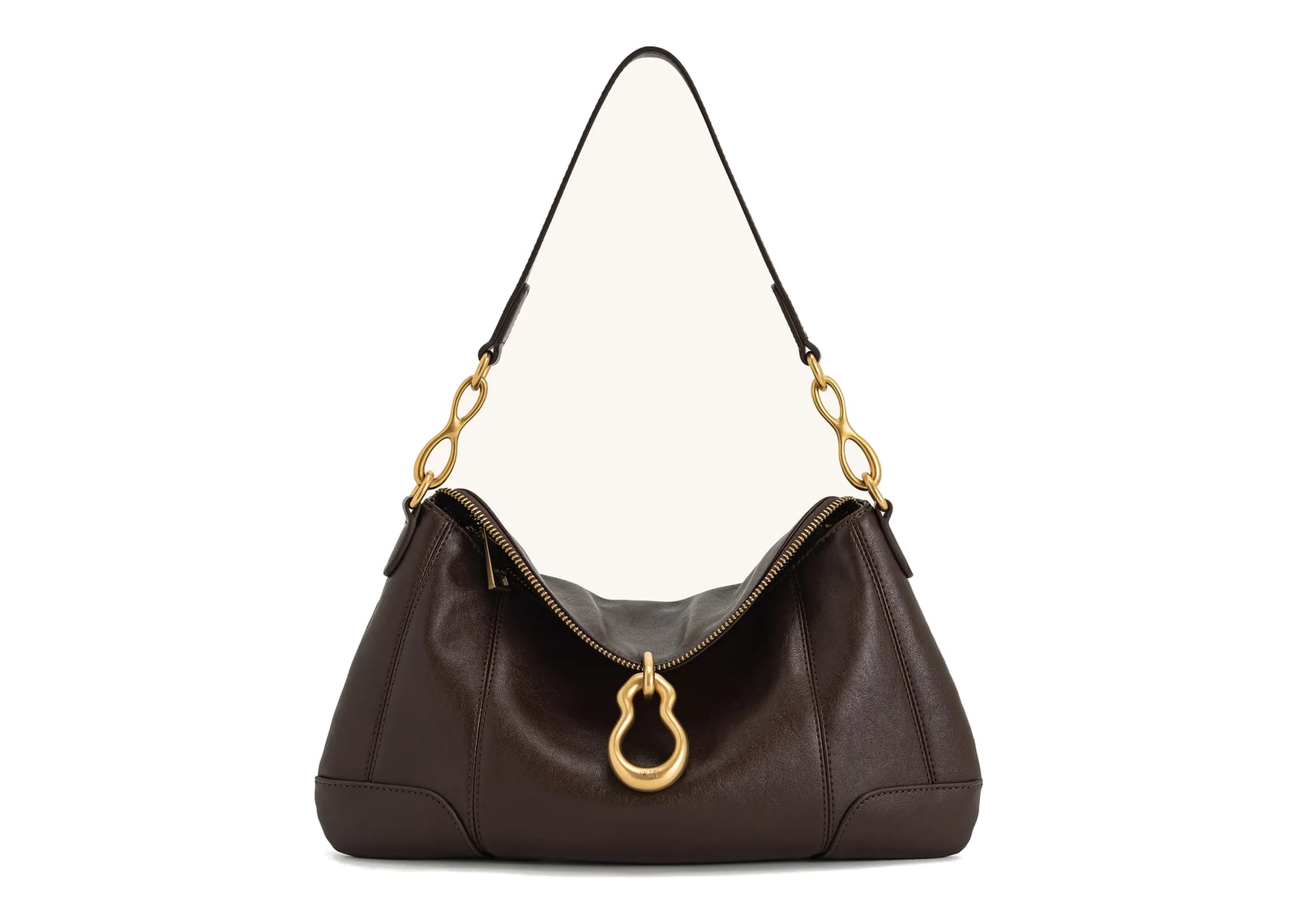 JW PEI Jayla Metal Pendant Embellished Shoulder Bag Dark Brown