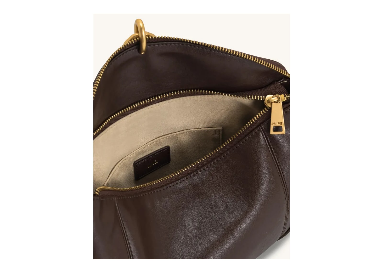 JW PEI Jayla Metal Pendant Embellished Shoulder Bag Dark Brown - görsel 5
