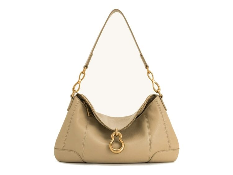 JW PEI Jayla Metal Pendant Embellished Shoulder Bag Khaki