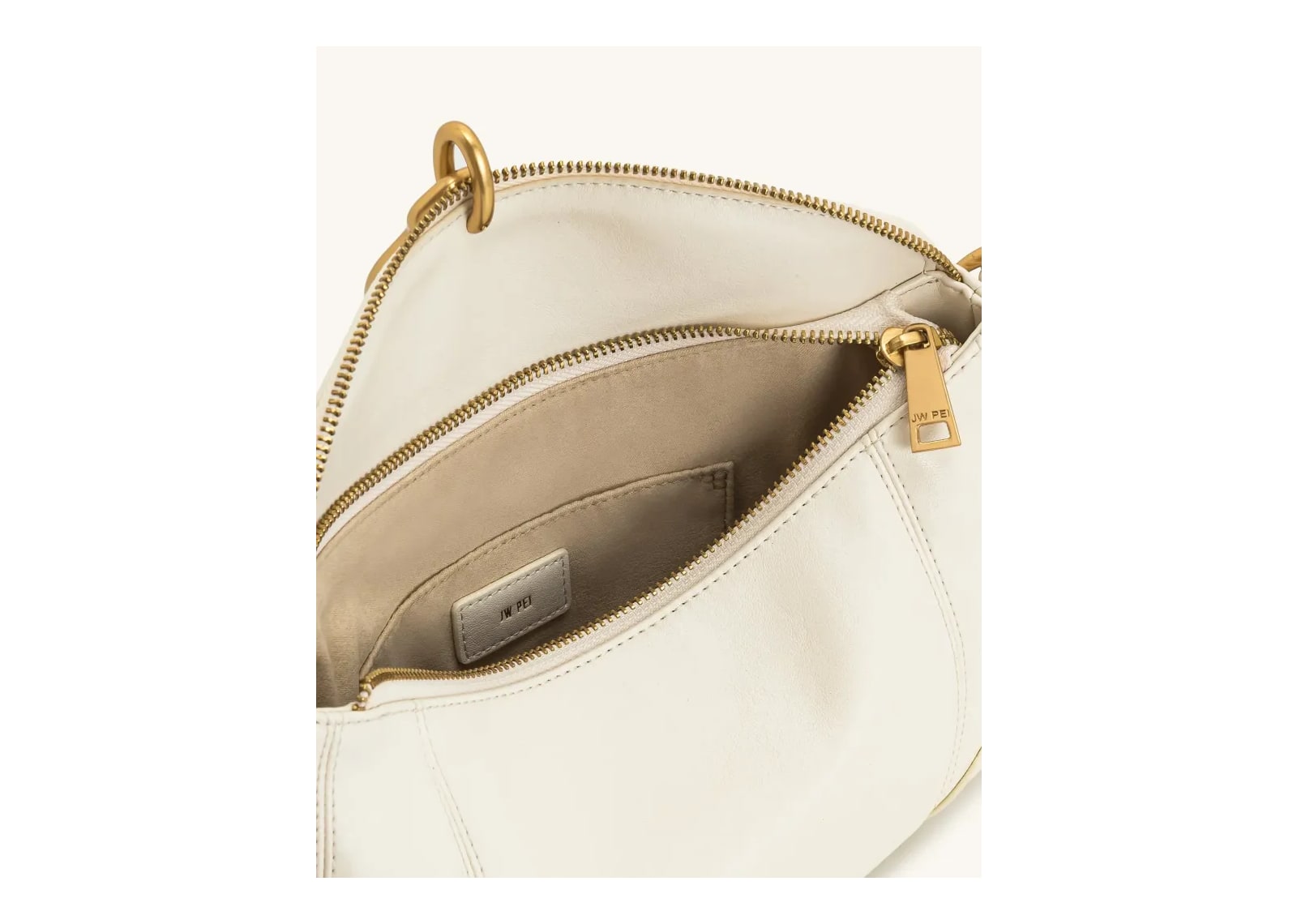 JW PEI Jayla Metal Pendant Embellished Shoulder Bag White - görsel 4