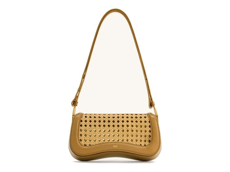 JW PEI Joy Faux Bamboo Woven Shoulder Bag Brown