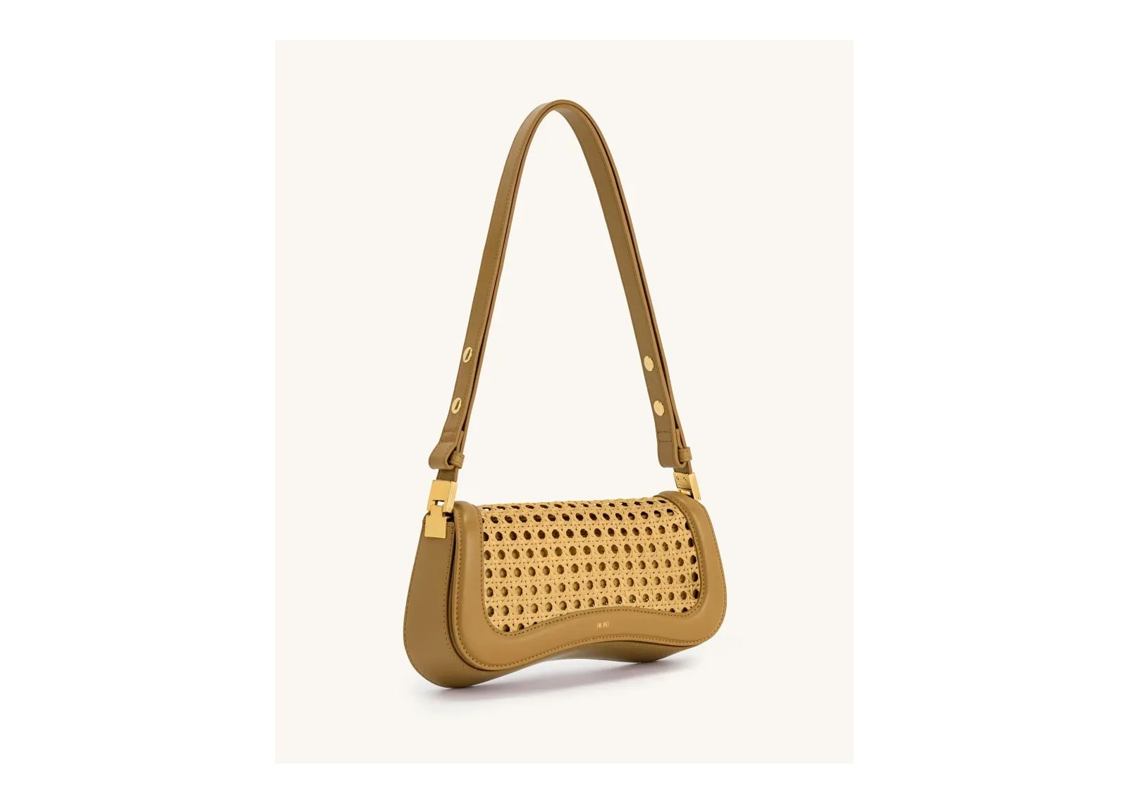 JW PEI Joy Faux Bamboo Woven Shoulder Bag Brown - görsel 2