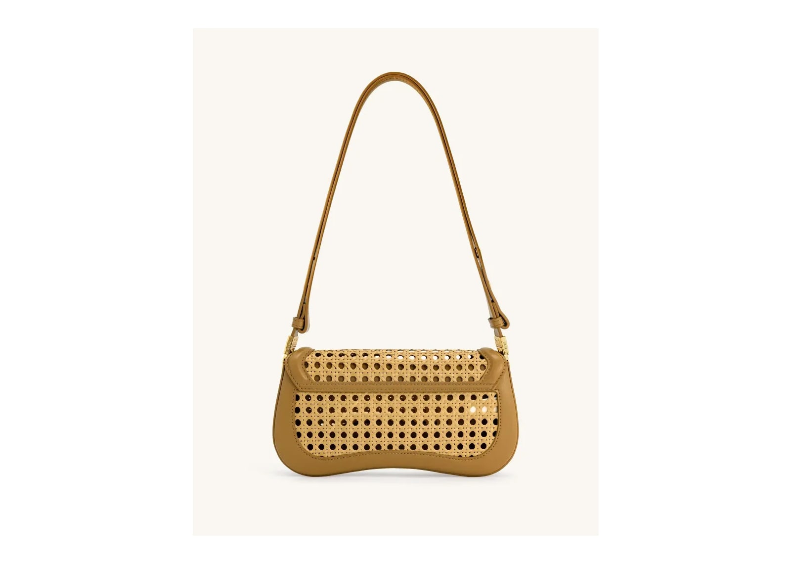 JW PEI Joy Faux Bamboo Woven Shoulder Bag Brown - görsel 3
