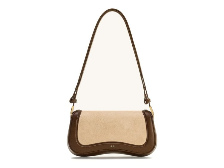 JW PEI Joy Faux Suede Shoulder Bag Khaki Brown