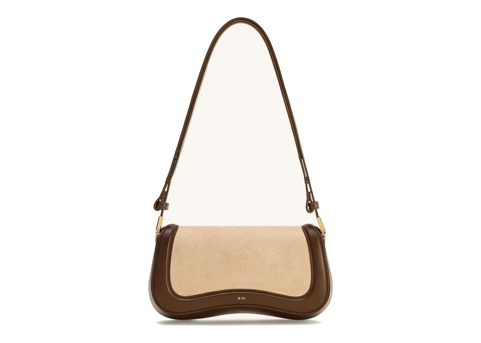 JW PEI Joy Faux Suede Shoulder Bag Khaki Brown