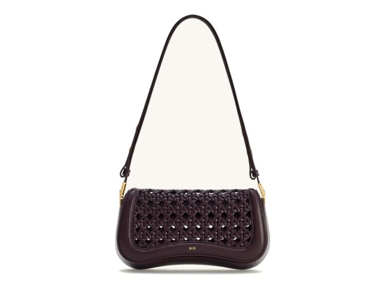 JW PEI Joy Woven Shoulder Bag Dark Red