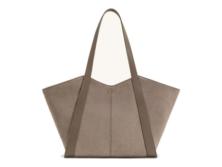 JW PEI Kiana Large Capacity Faux Suede Tote Bag Taupe