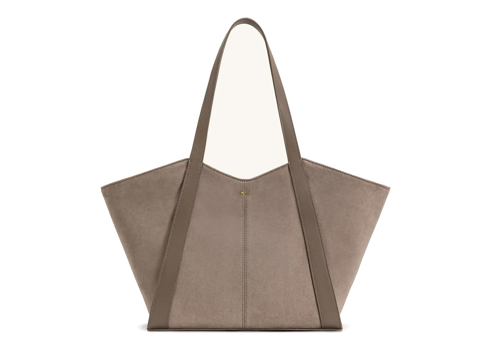 JW PEI Kiana Large Capacity Faux Suede Tote Bag Taupe