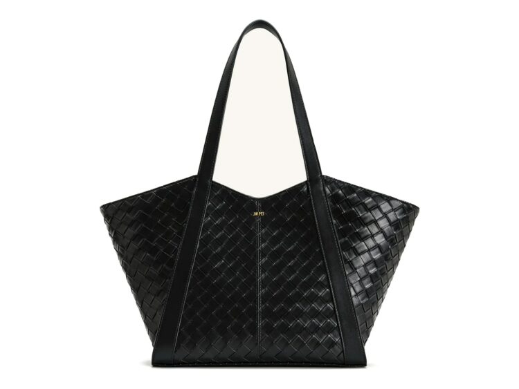 JW PEI Kiana Large Capacity Weave Texture Tote Bag Black