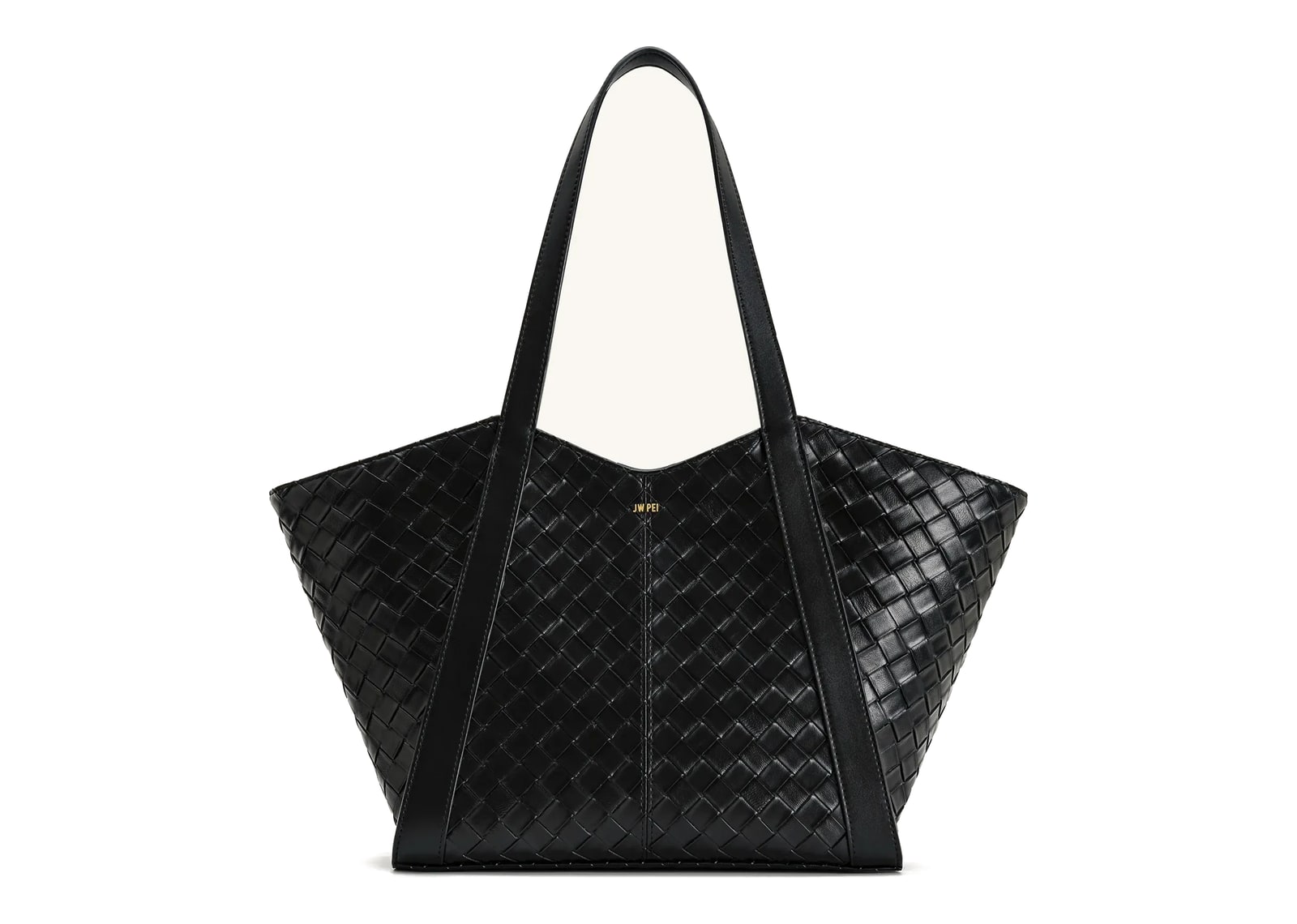 JW PEI Kiana Large Capacity Weave Texture Tote Bag Black