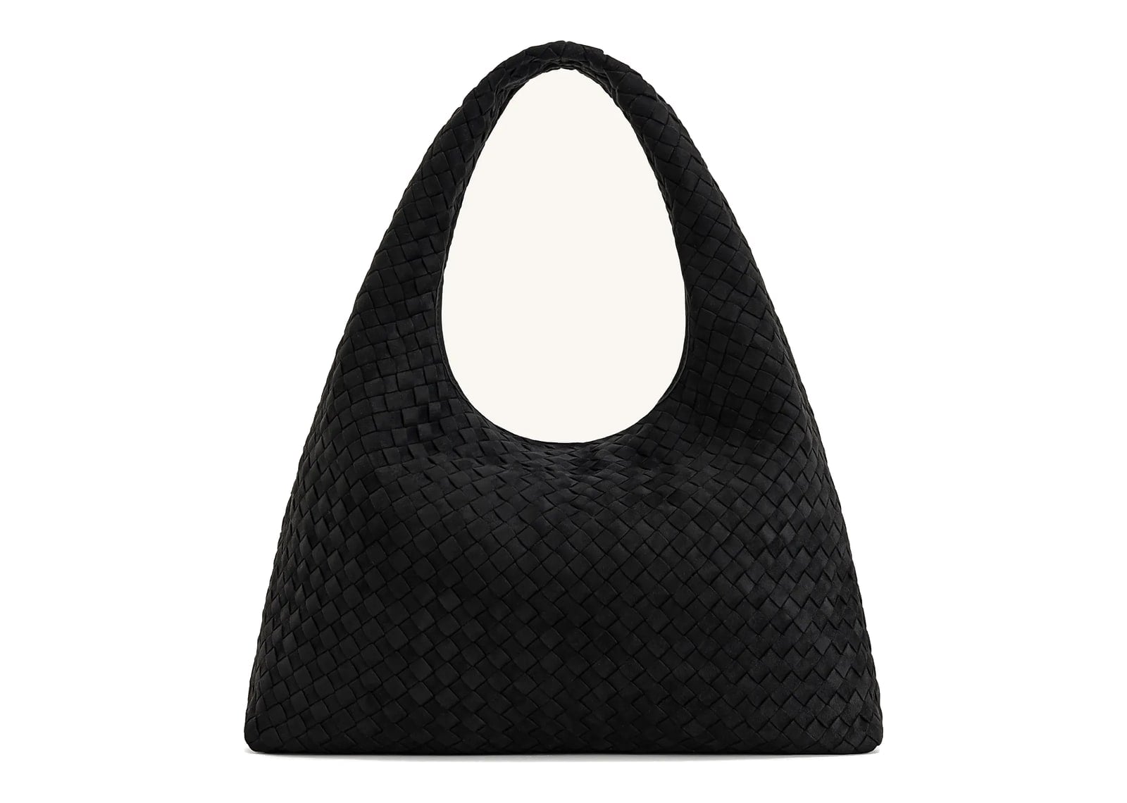 JW PEI Laura Faux Suede Woven Shoulder Bag Black