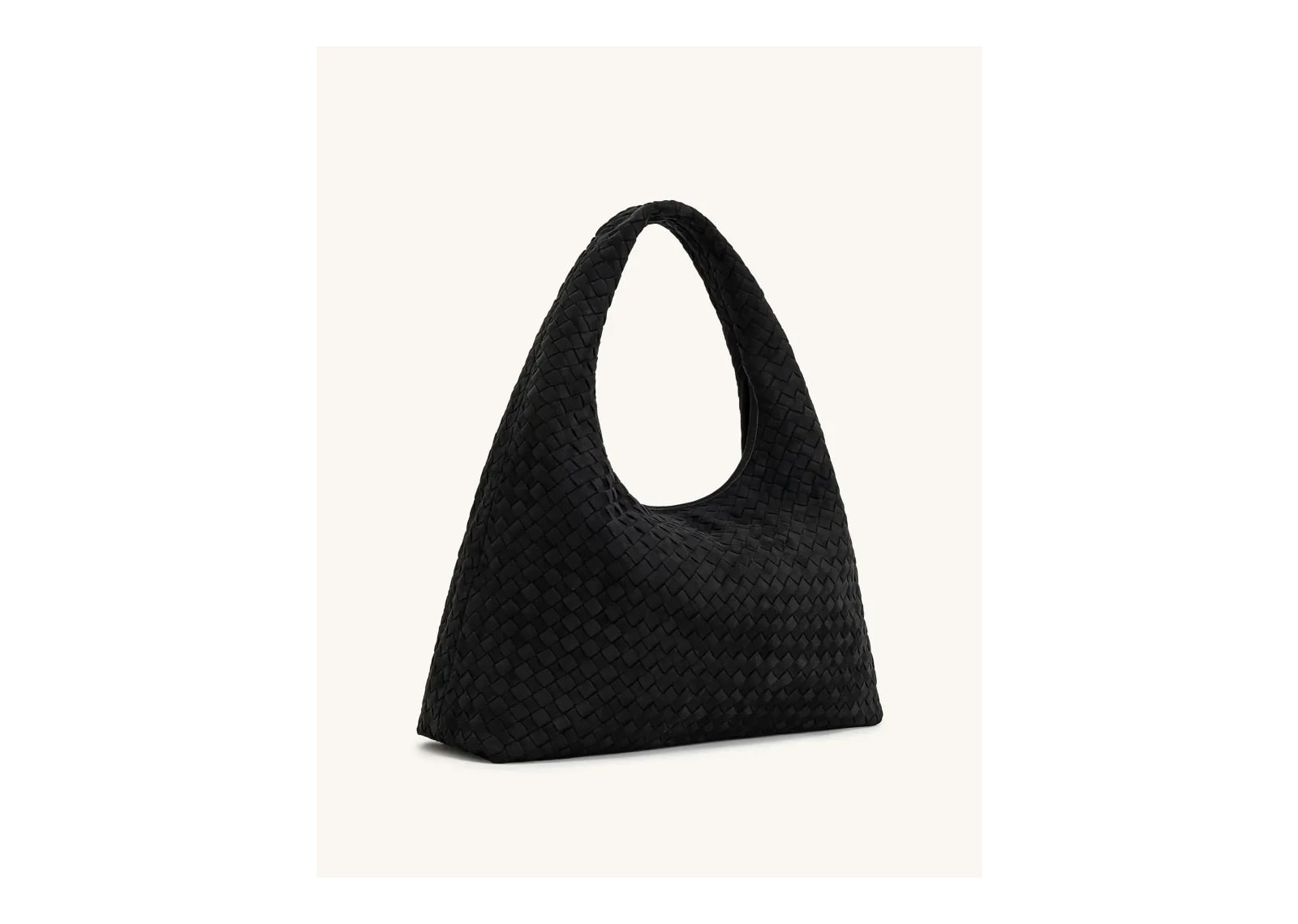 JW PEI Laura Faux Suede Woven Shoulder Bag Black - görsel 2