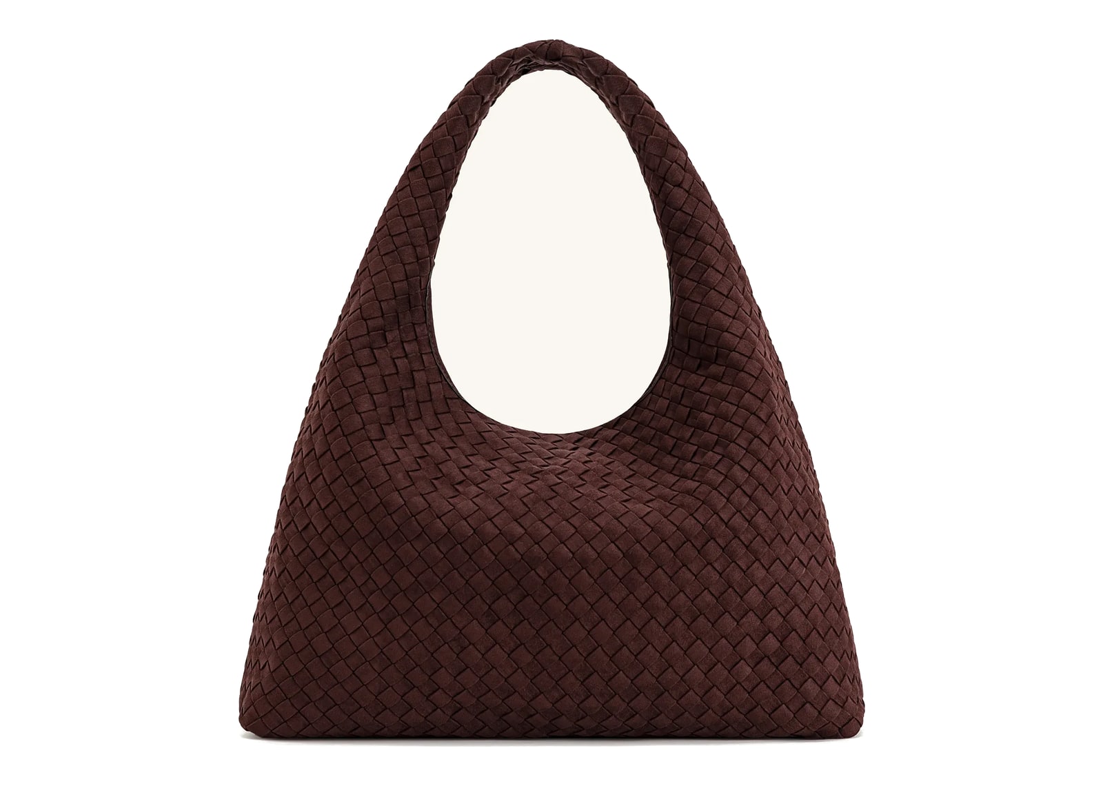 JW PEI Laura Faux Suede Woven Shoulder Bag Dark Brown