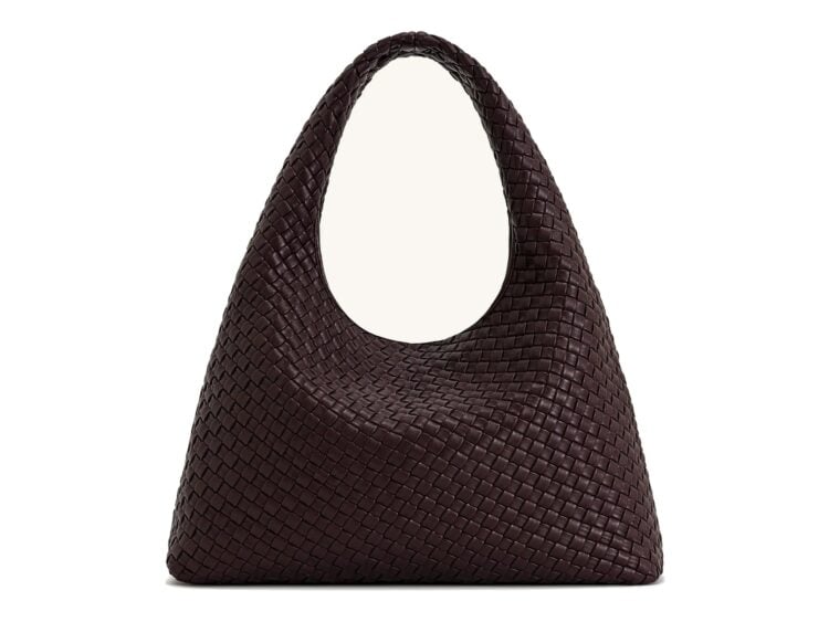 JW PEI Laura Woven Shoulder Bag Deep Burgundy