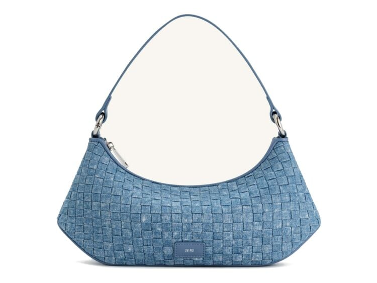 JW PEI Lily Shoulder Bag Blue Denim Weave