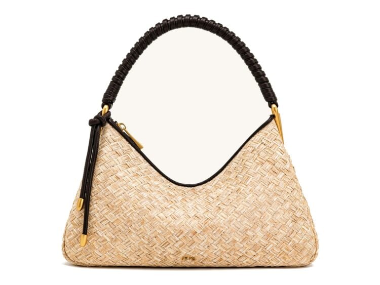 JW PEI Lorena Faux Straw Shoulder Bag Brown