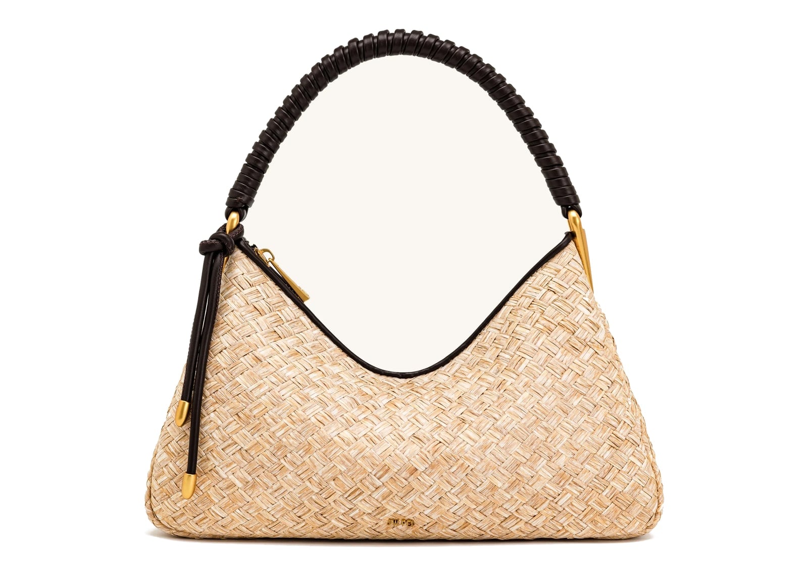 JW PEI Lorena Faux Straw Shoulder Bag Brown