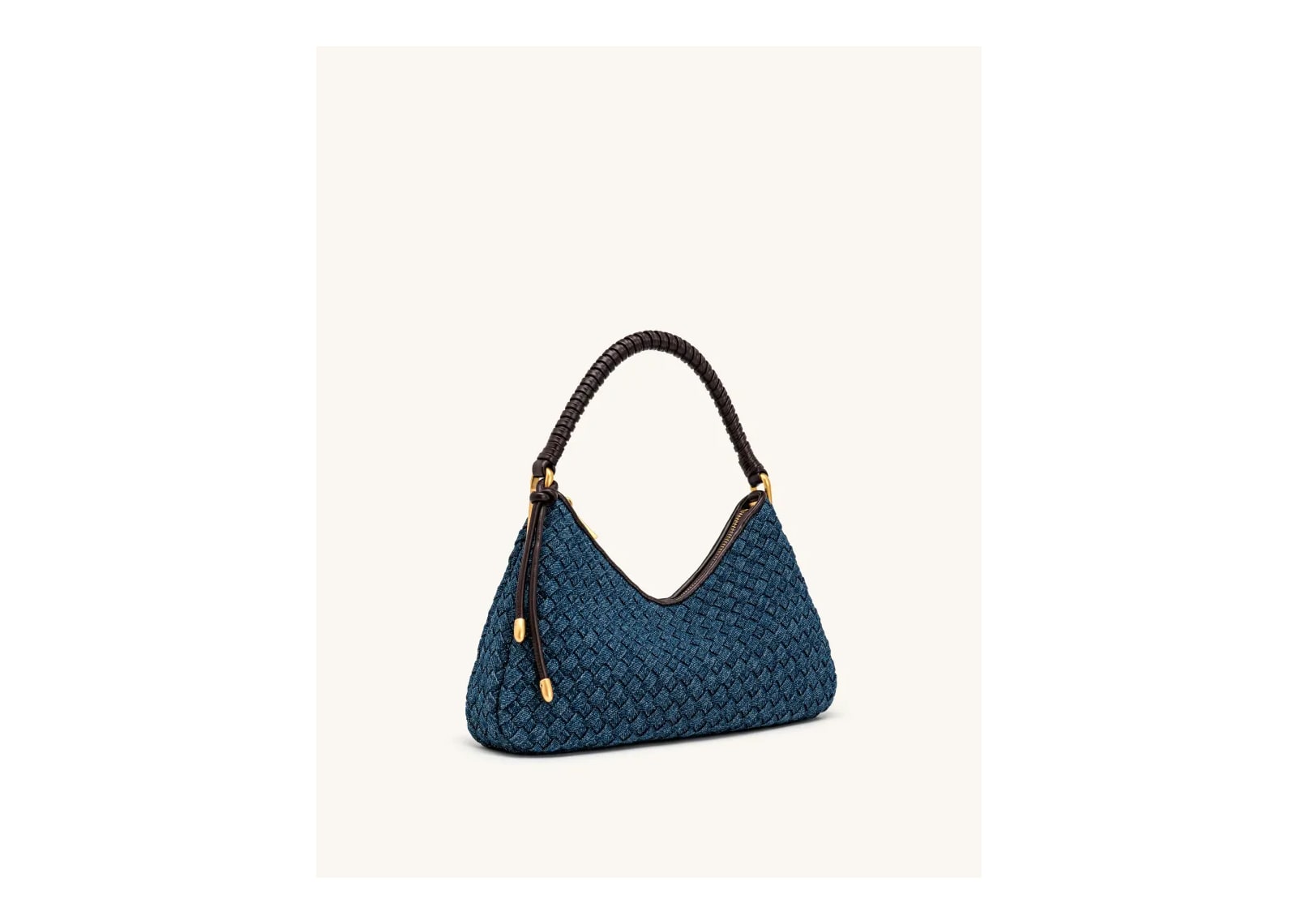 JW PEI Lorena Woven Denim Shoulder Bag Dark Blue - görsel 2