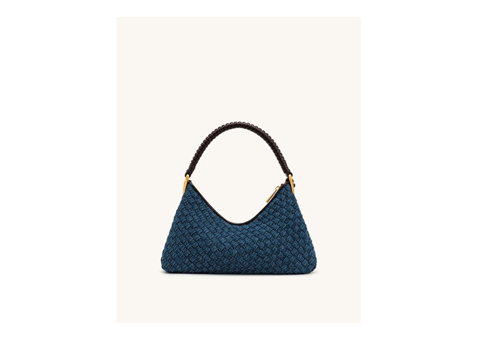 JW PEI Lorena Woven Denim Shoulder Bag Dark Blue - görsel 3