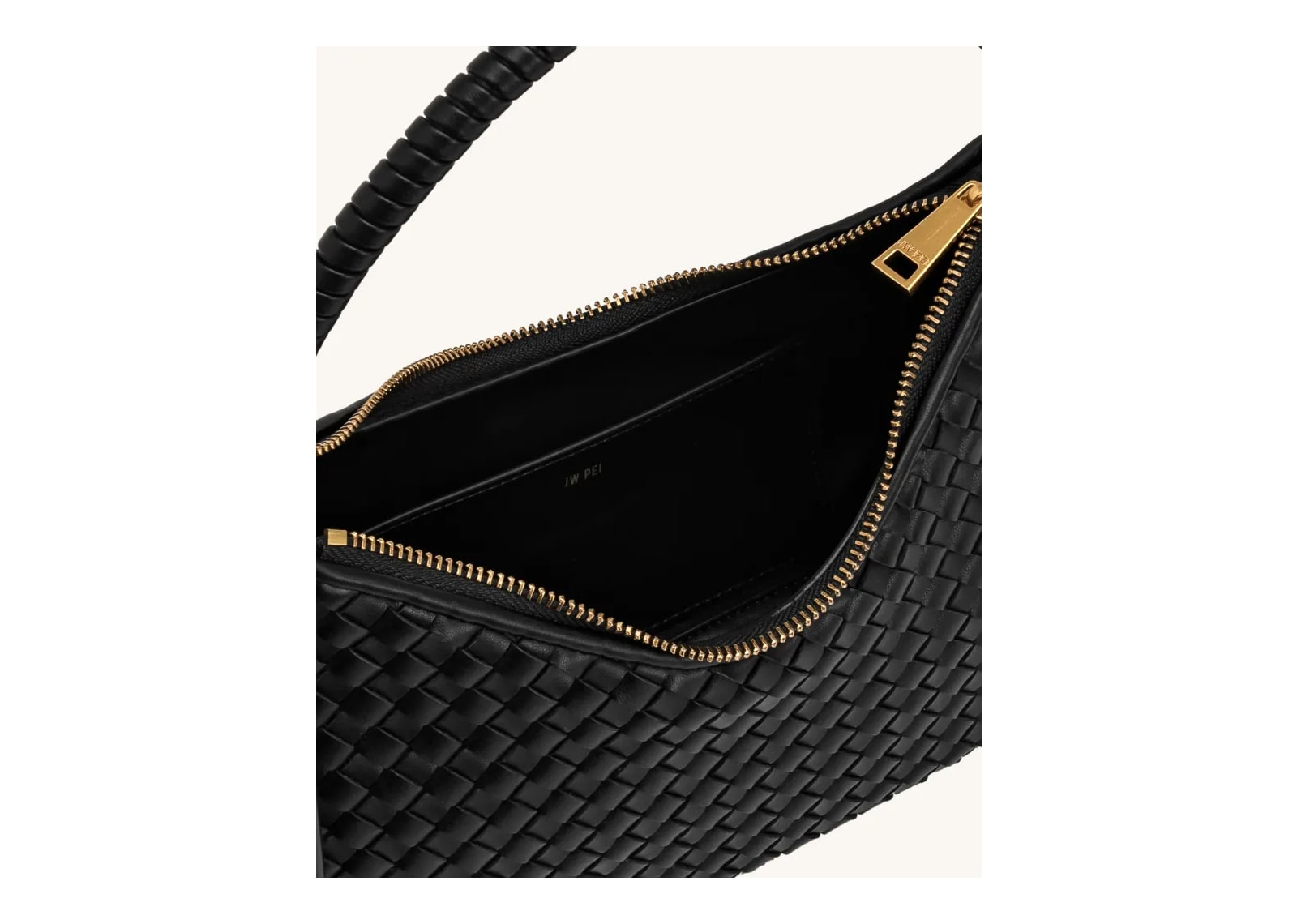 JW PEI Lorena Woven Shoulder Bag Black - görsel 4