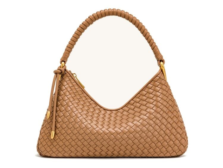 JW PEI Lorena Woven Shoulder Bag Camel