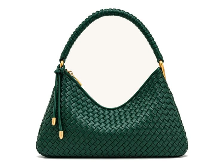 JW PEI Lorena Woven Shoulder Bag Emerald Green