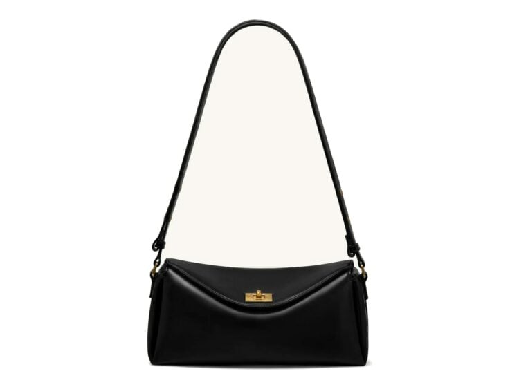 JW PEI Lucia Asymmetric Flap Shoulder Bag Black