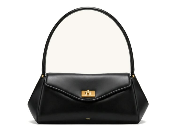 JW PEI Lucia Turn-Lock Flap Shoulder Bag Black