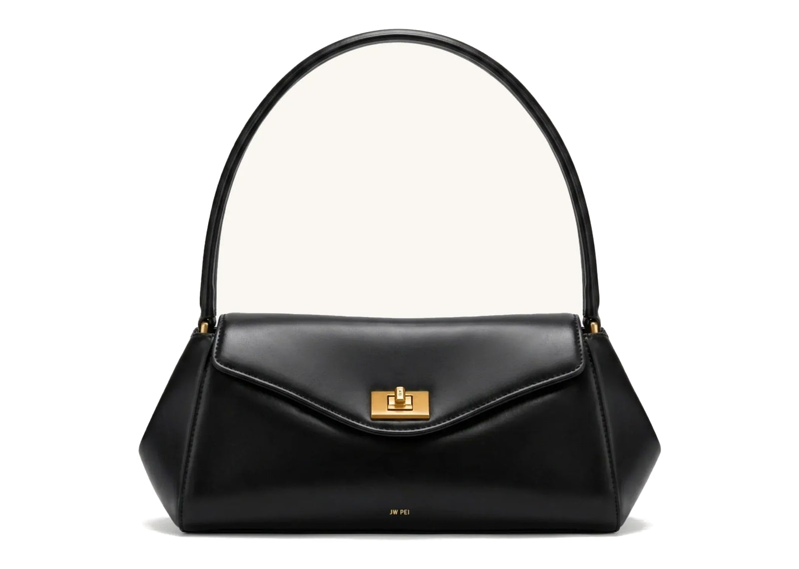 JW PEI Lucia Turn-Lock Flap Shoulder Bag Black