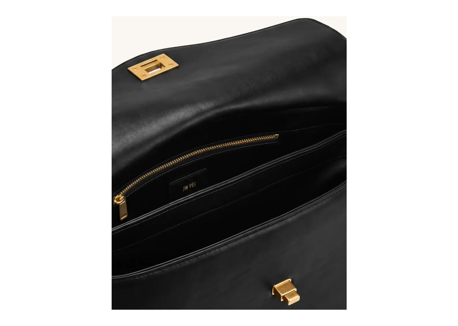 JW PEI Lucia Turn-Lock Shoulder Bag Black - görsel 4