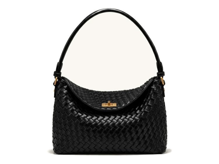 JW PEI Lucia Woven Hobo Bag Black