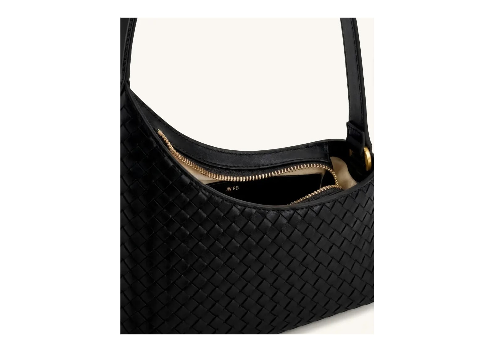 JW PEI Lyra Woven Shoulder Bag Black - görsel 4