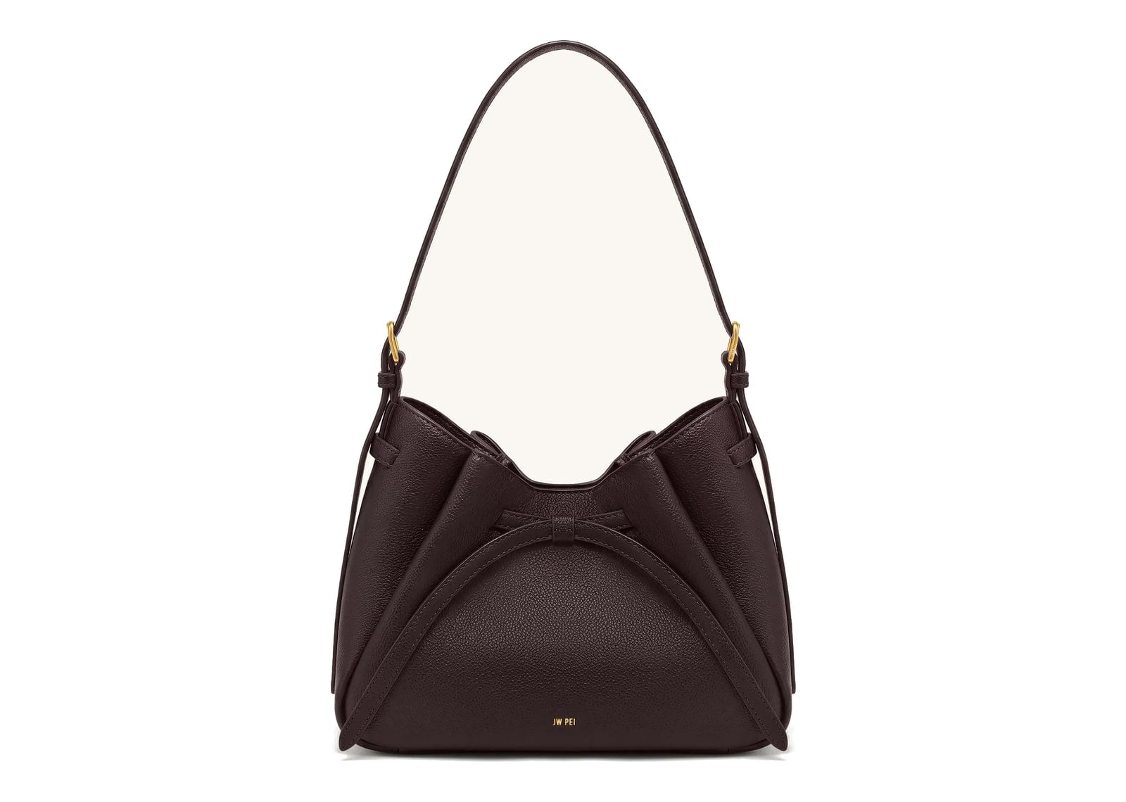 JW PEI Mabel Soft Bow Shoulder Bag Dark Brown