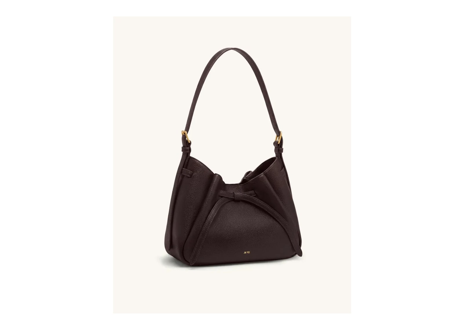 JW PEI Mabel Soft Bow Shoulder Bag Dark Brown - görsel 2