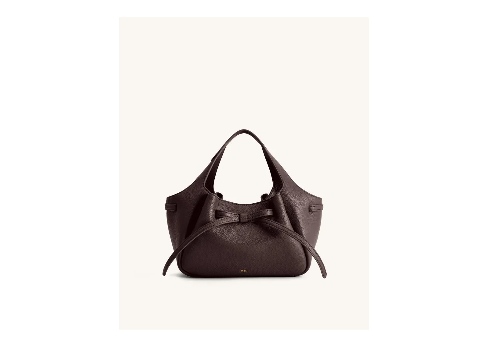 JW PEI Mabel Soft Bow Tote Bag Dark Brown - görsel 2