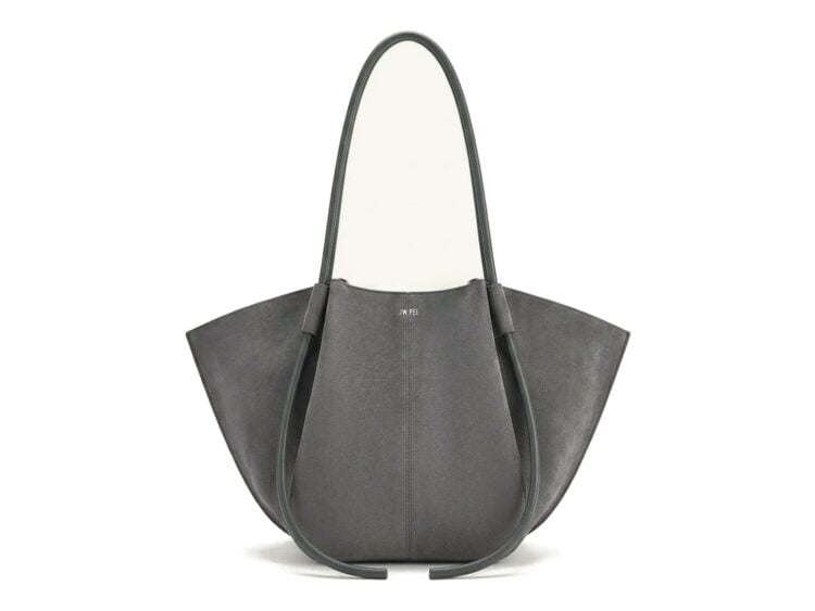 JW PEI Nala Faux Suede Wide Tote Bag Dark Gray