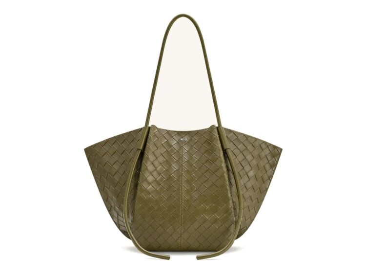 JW PEI Nala Wide Weave Texture Tote Bag Olive Green